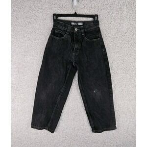 Vintage SouthPole Y2K Dark Black Denim Baggy Skate Jeans Youth Kids Size 8 24x23